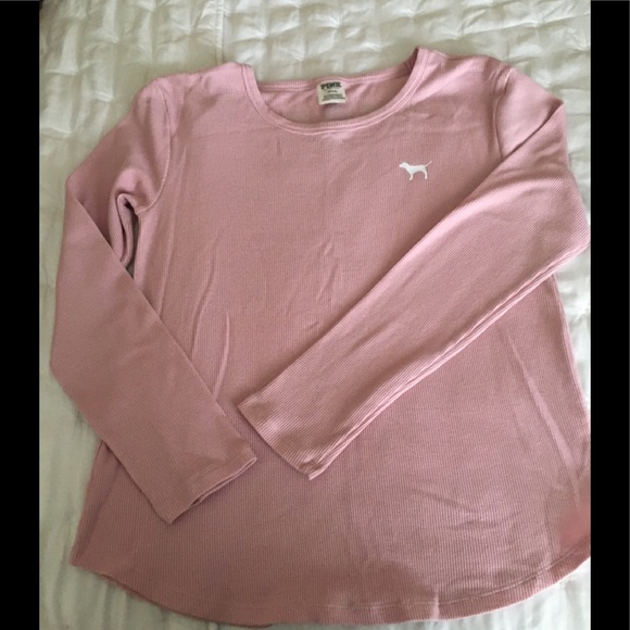 PINK stretch waffle knit tee. NWOT - Picture 1 of 4